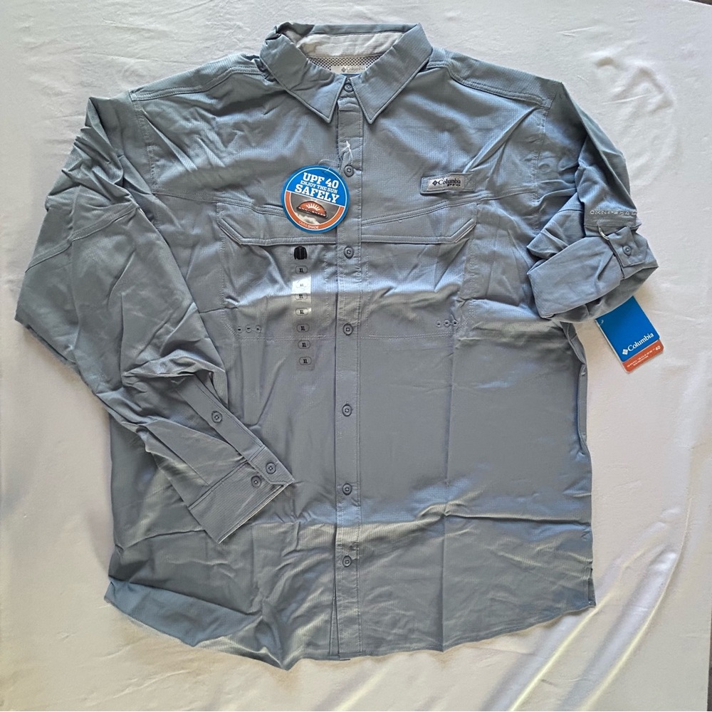 Columbia PFG Fishing Shirt Bundle XL 3 Pack Blue Gray Green Check NWT - Picture 12 of 16